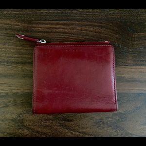 COACH Red Leather Bifold Wallet